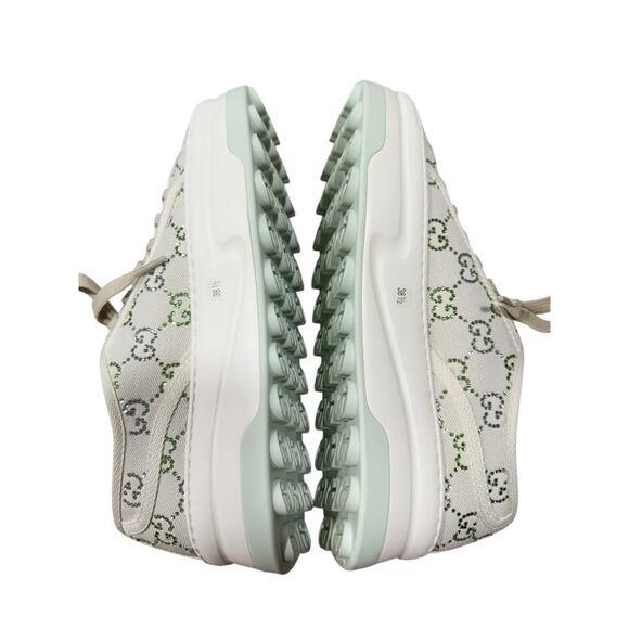 Gucci Tennis 1977 Trek Platform Crystal Colorful Sneaker Low Top 38.5 Green - Picture 8 of 13